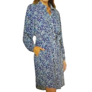 Well‎ Worn Women's Casual Shirtdress Blue Print Vibrant Florals - XL